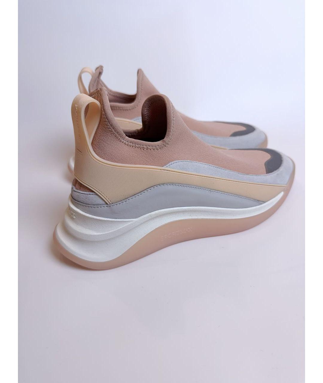SPORTMAX Коралловые кожаные кроссовки, фото 7