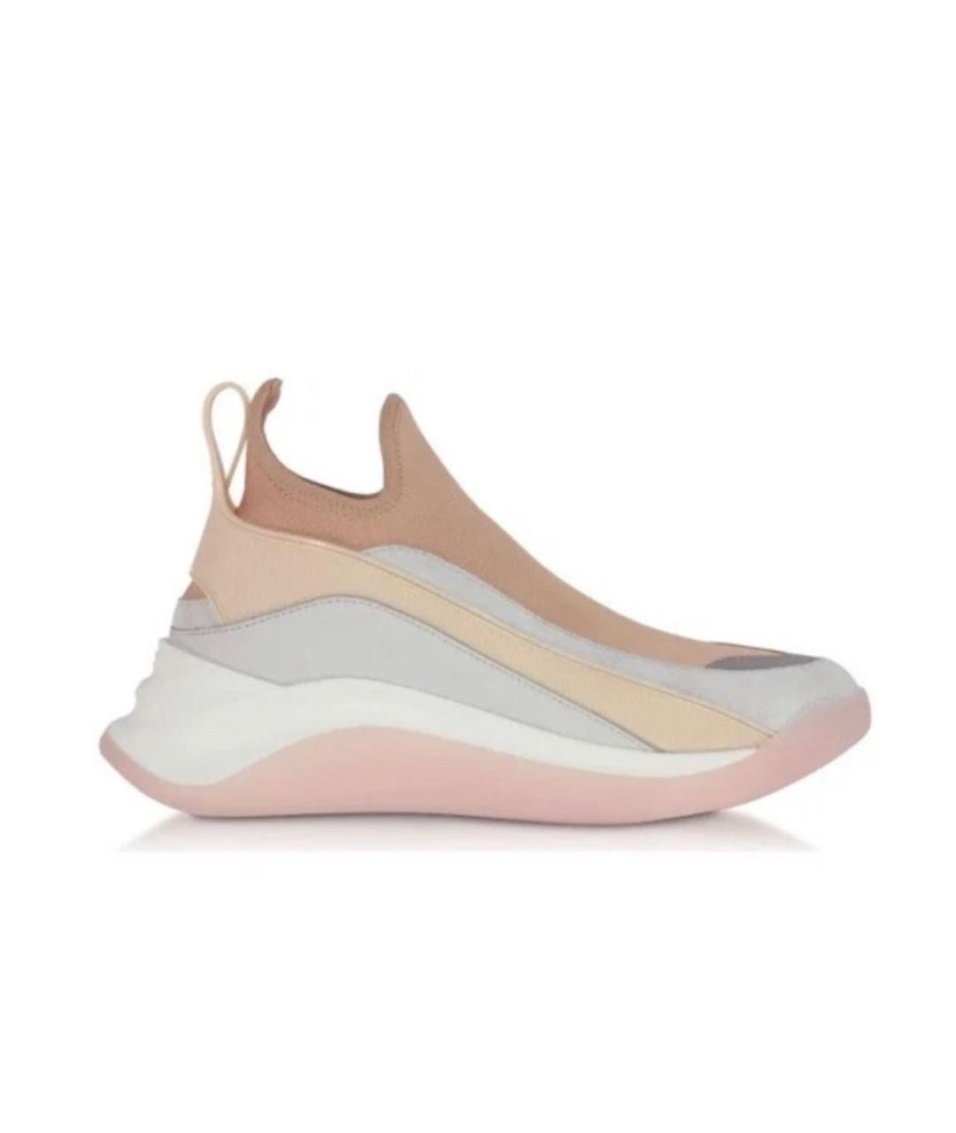 SPORTMAX Коралловые кожаные кроссовки, фото 9
