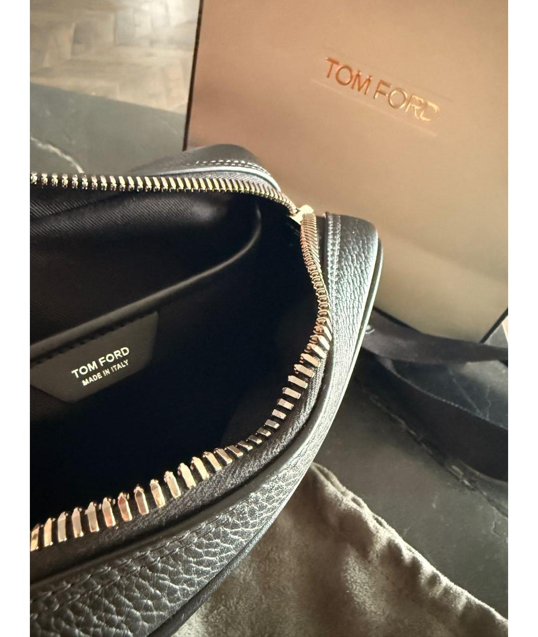 TOM FORD Черная кожаная сумка на плечо, фото 6