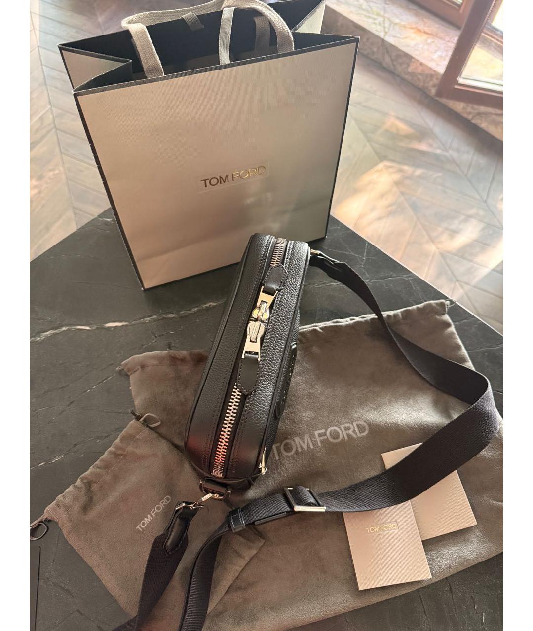 TOM FORD Черная кожаная сумка на плечо, фото 4