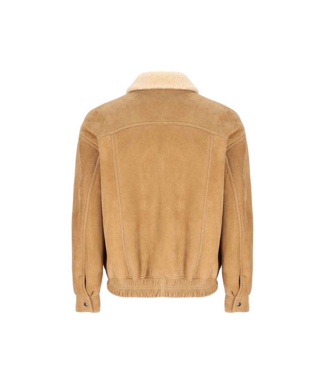 SAINT LAURENT Бежевая замшевая куртка, фото 2