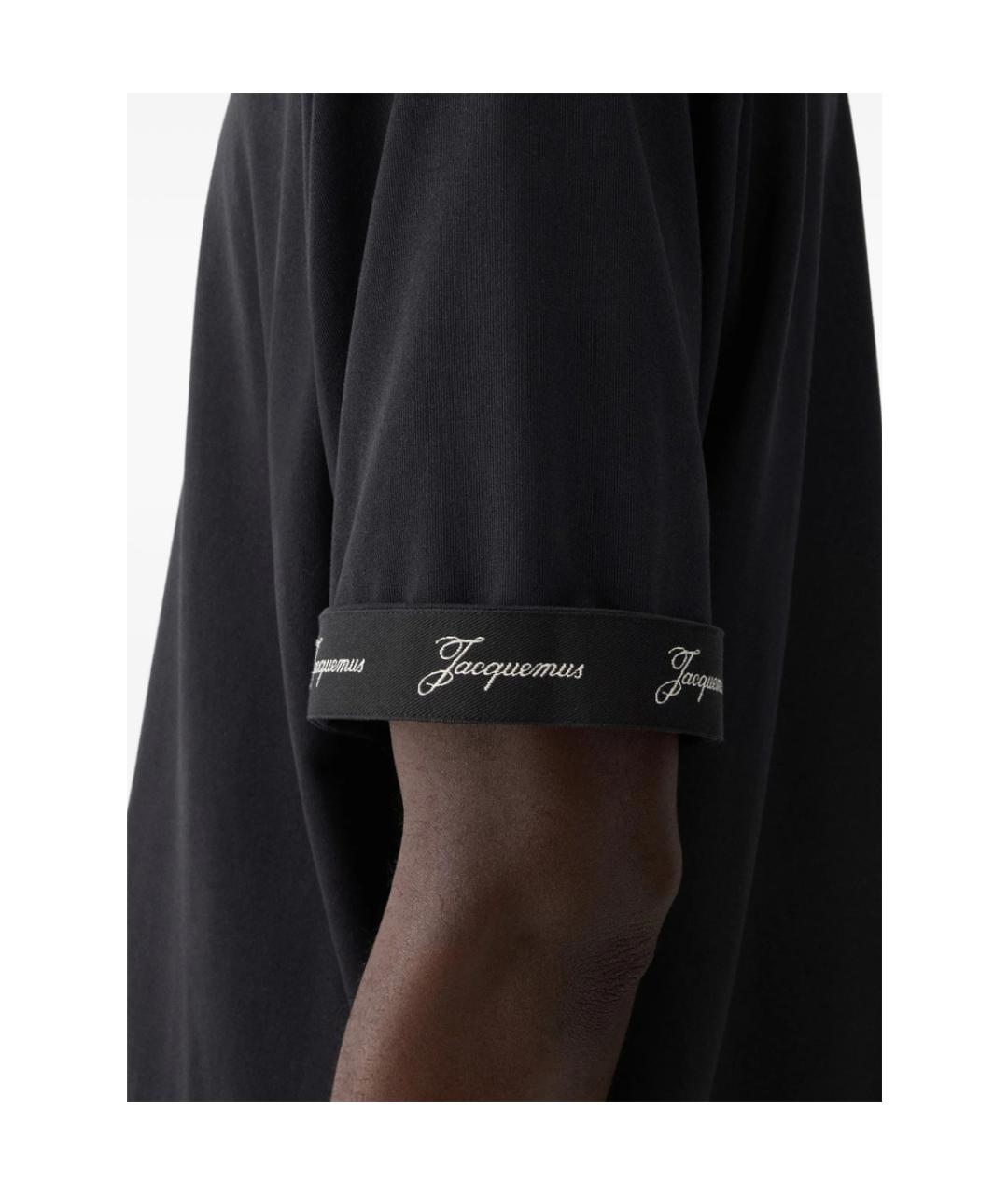 JACQUEMUS Синяя хлопко-полиэстеровая футболка, фото 4