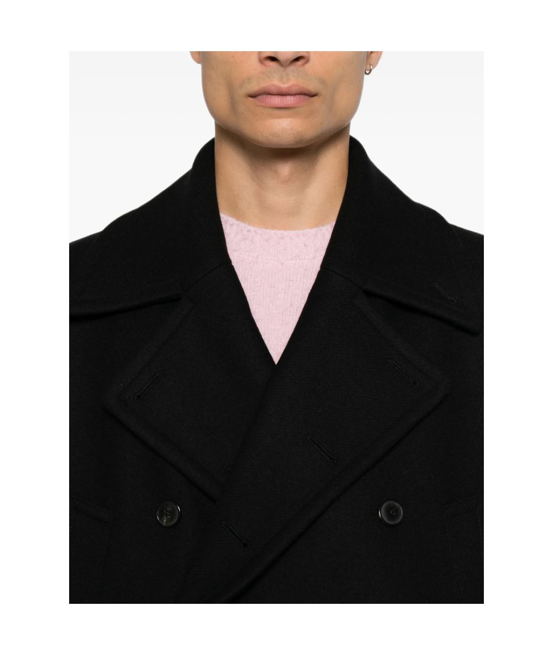 DRIES VAN NOTEN Черное хлопковое пальто, фото 4