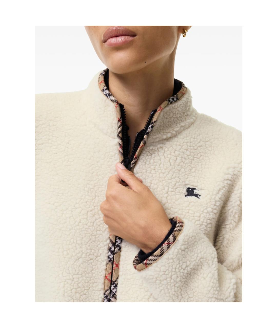 BURBERRY Бежевая полиэстеровая куртка, фото 4