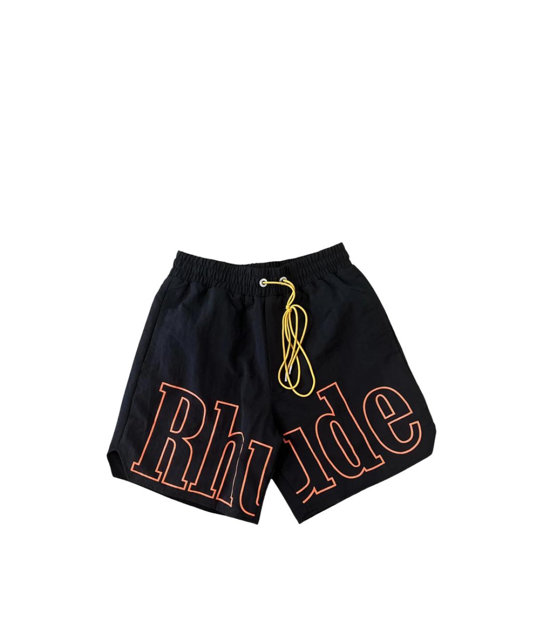 RHUDE Черные хлопковые шорты, фото 1