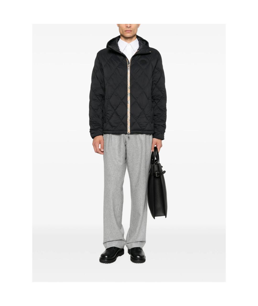 BURBERRY Черная полиэстеровая куртка, фото 2