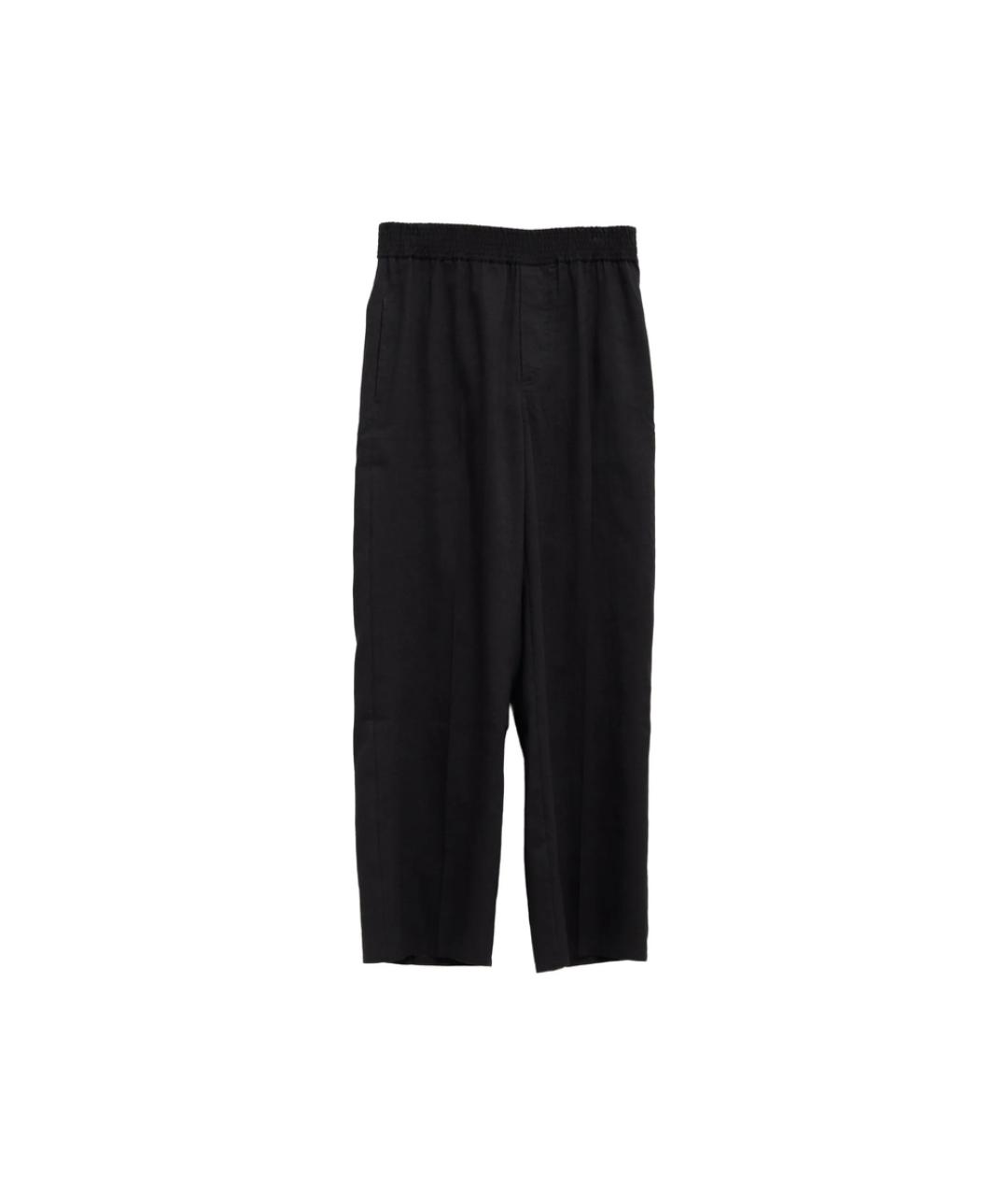 JACQUEMUS Черные льняные повседневные брюки, фото 1