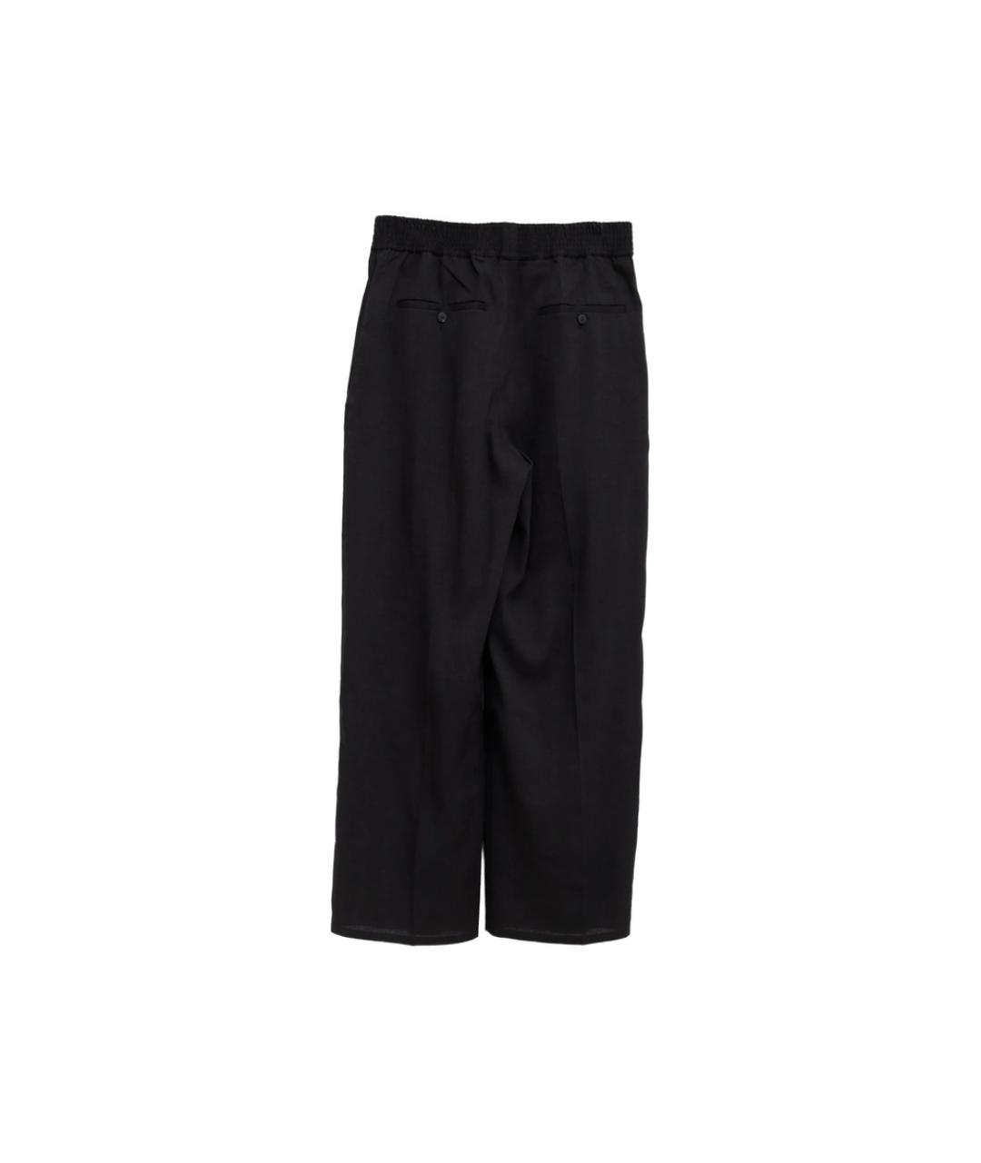 JACQUEMUS Черные льняные повседневные брюки, фото 2