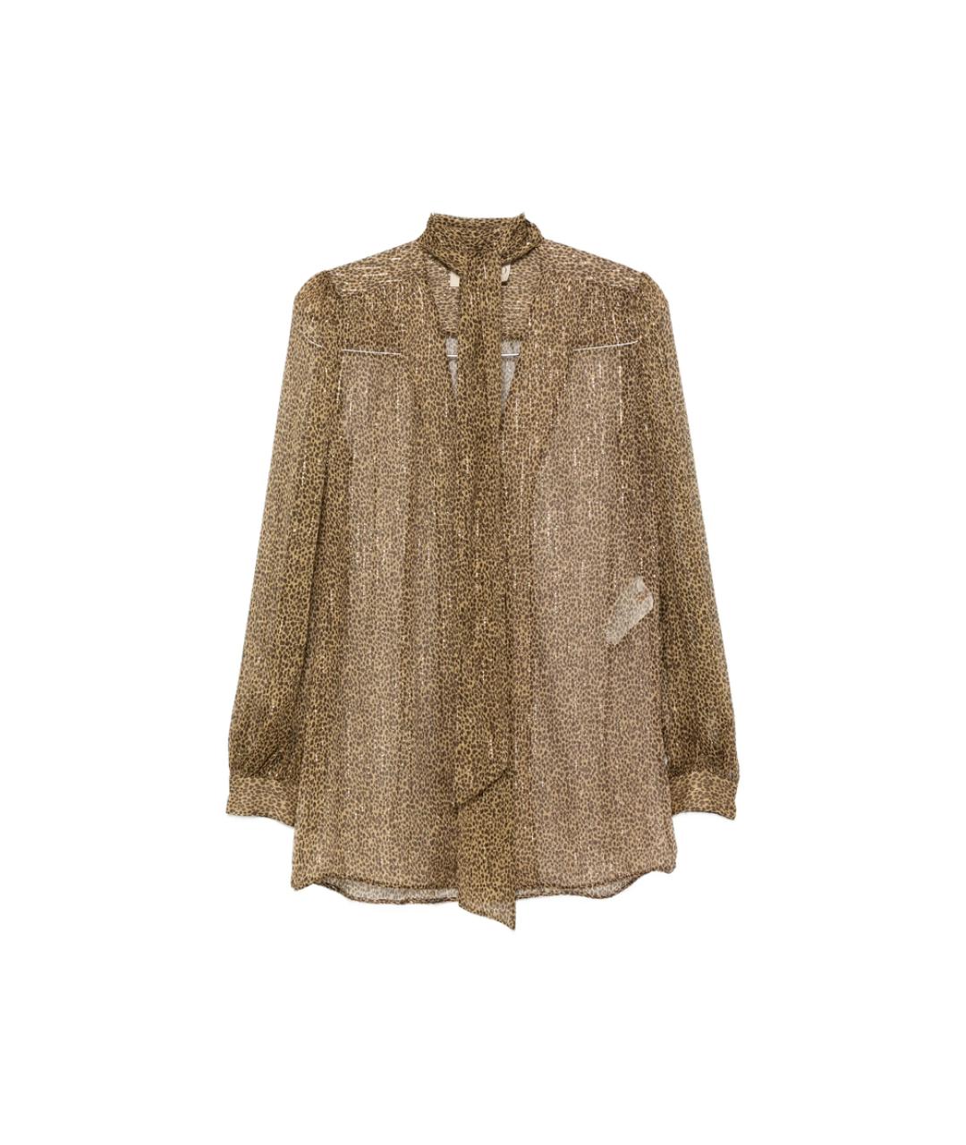 VALENTINO Коричневая шелковая рубашка, фото 1