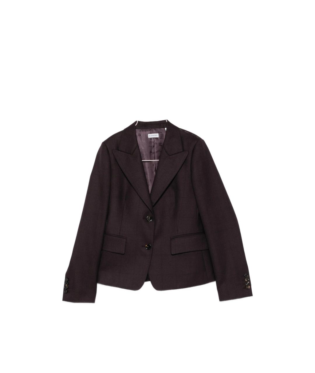 BURBERRY Фиолетовый шерстяной жакет/пиджак, фото 1