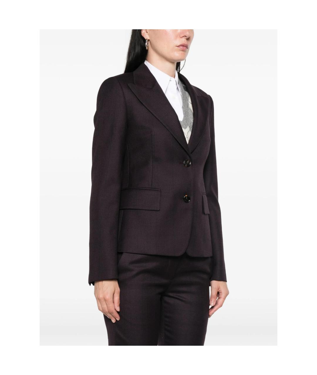 BURBERRY Фиолетовый шерстяной жакет/пиджак, фото 3