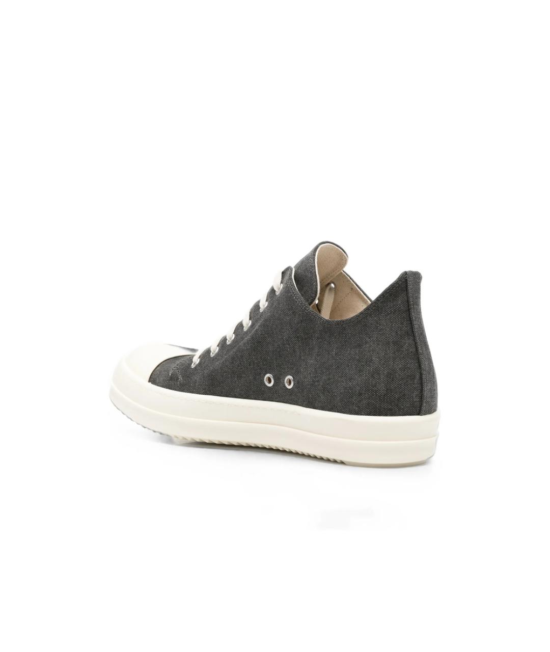 RICK OWENS DRKSHDW Серые текстильные низкие кроссовки / кеды, фото 3