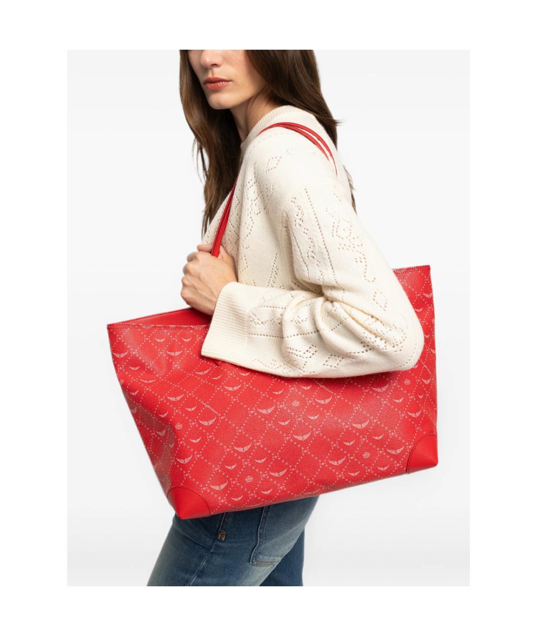 ZADIG & VOLTAIRE Красная сумка тоут, фото 5