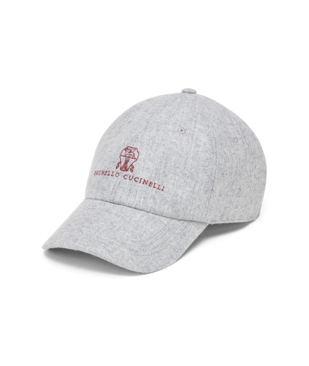 BRUNELLO CUCINELLI Серая шерстяная кепка/бейсболка, фото 1