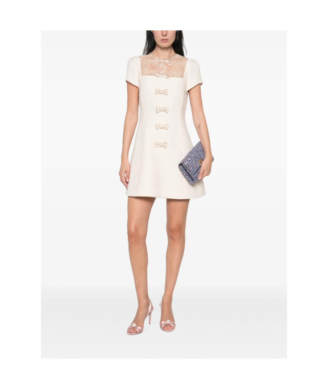 VALENTINO Бежевое шерстяное коктейльное платье, фото 3