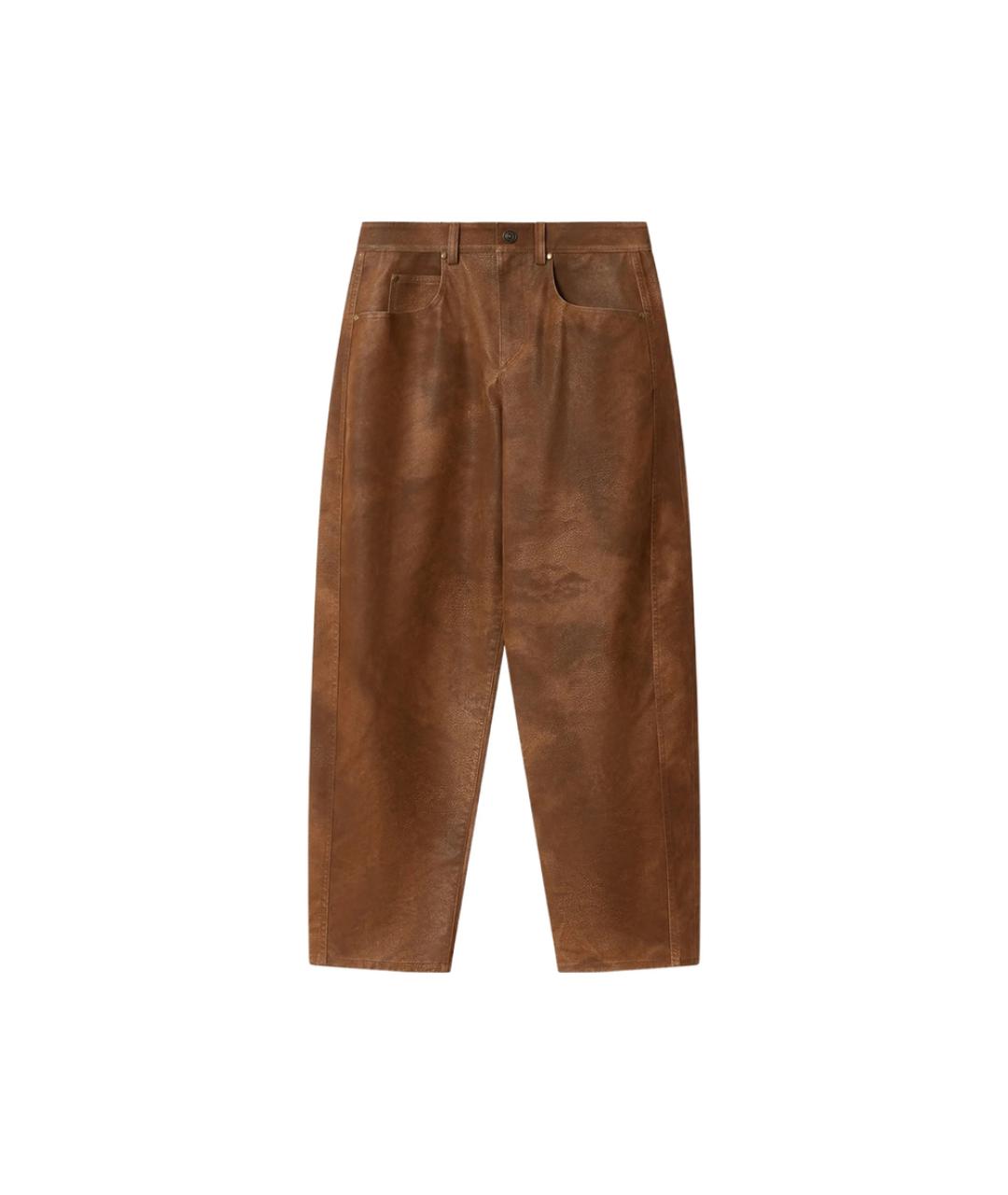 ISABEL MARANT ETOILE Коричневые синтетические прямые брюки, фото 1