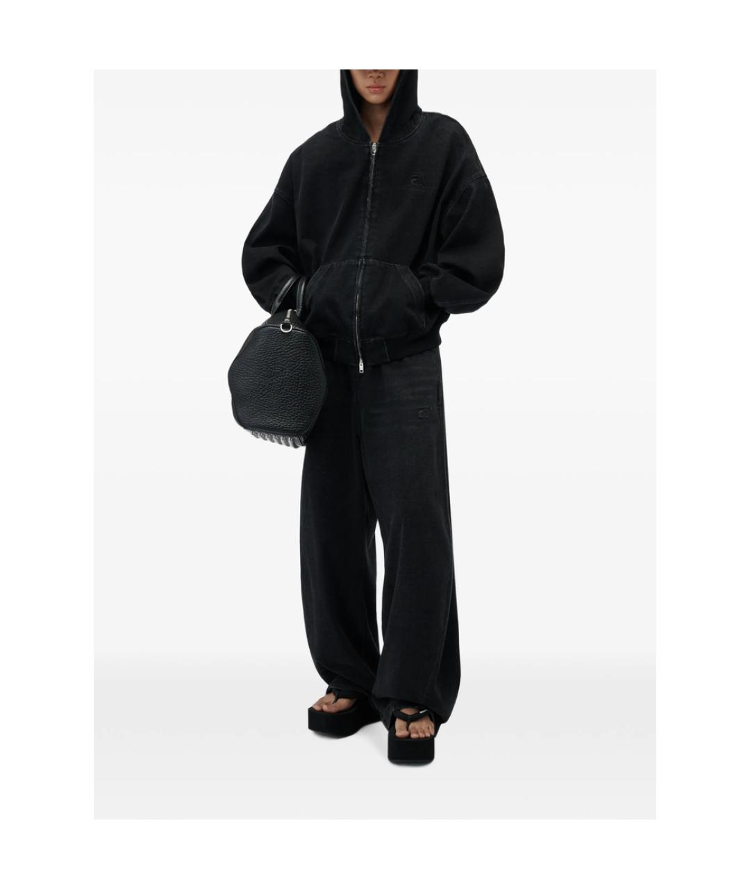 ALEXANDER WANG Черные полиэстеровые повседневные брюки, фото 2