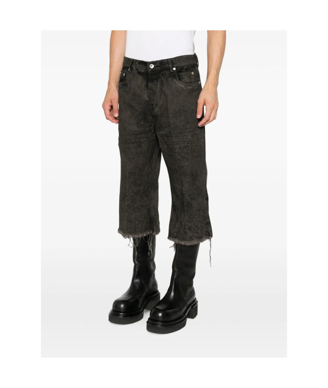 RICK OWENS Черные деним шорты, фото 4