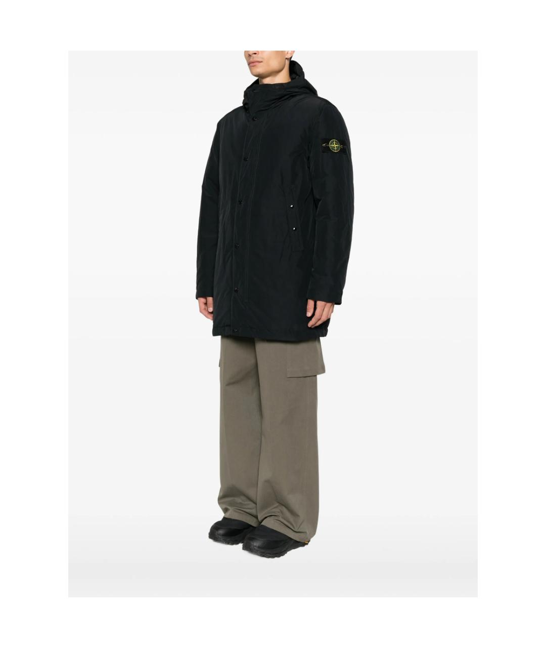 STONE ISLAND Черная полиэстеровая куртка, фото 5