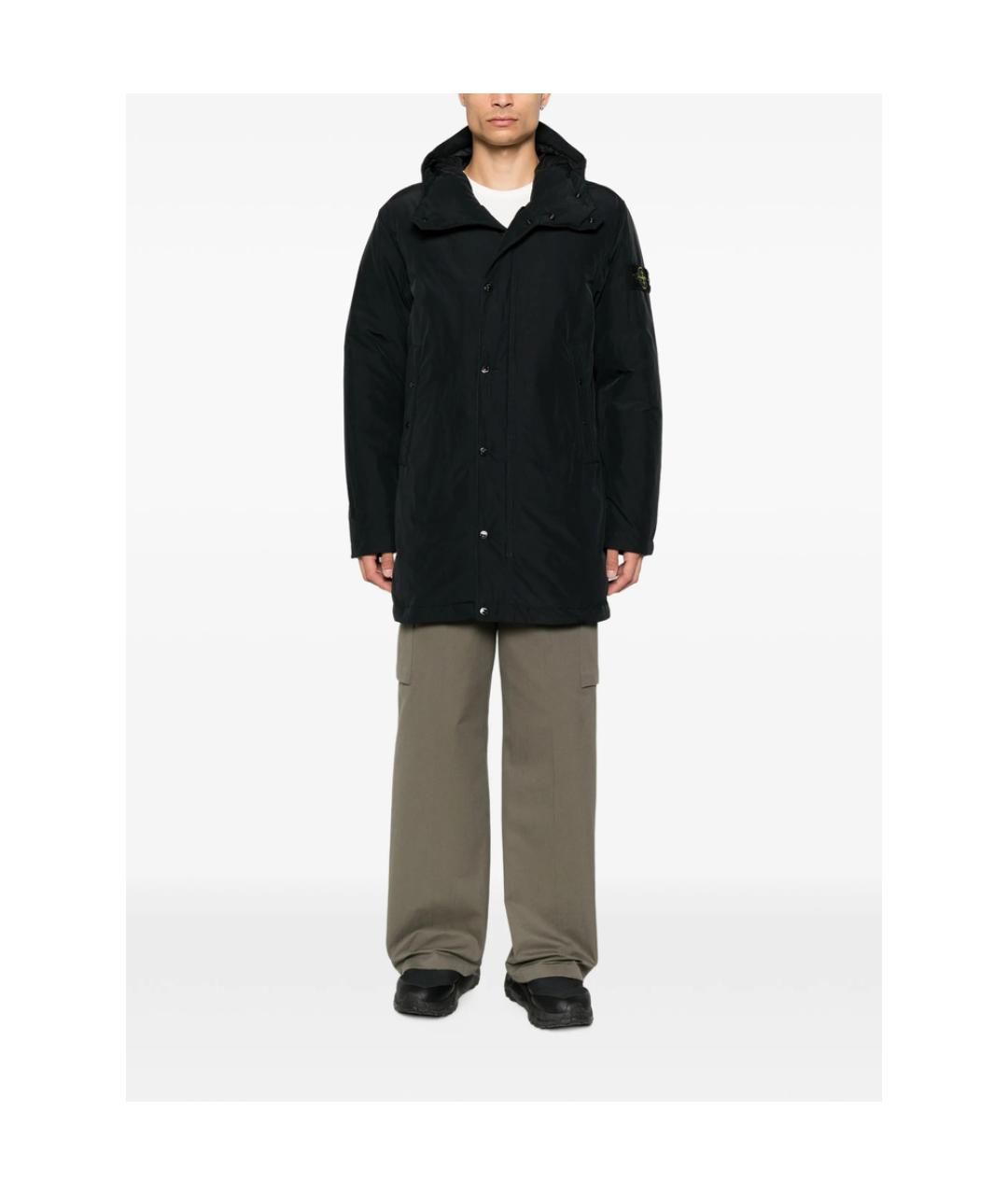 STONE ISLAND Черная полиэстеровая куртка, фото 4