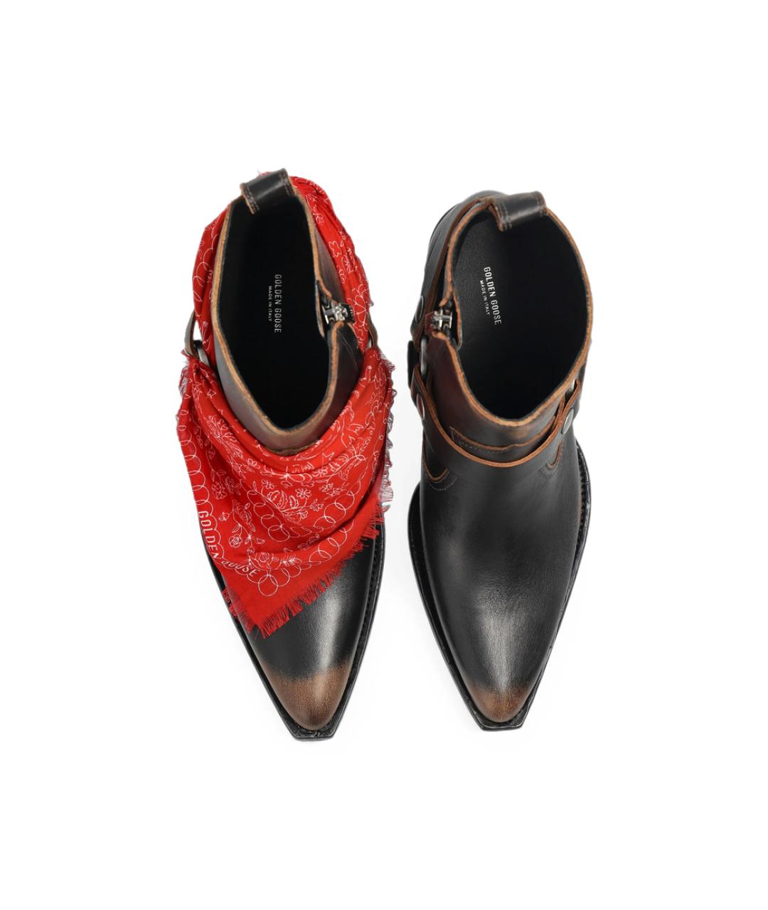 GOLDEN GOOSE Черные кожаные ботинки, фото 5