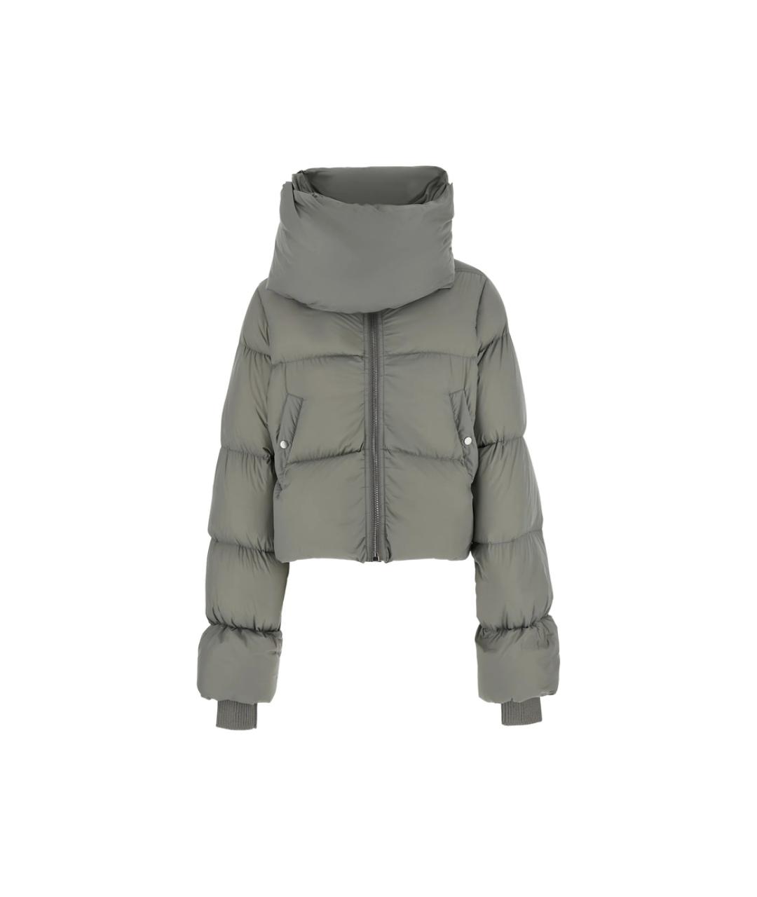 RICK OWENS Серый нейлоновый пуховик, фото 1
