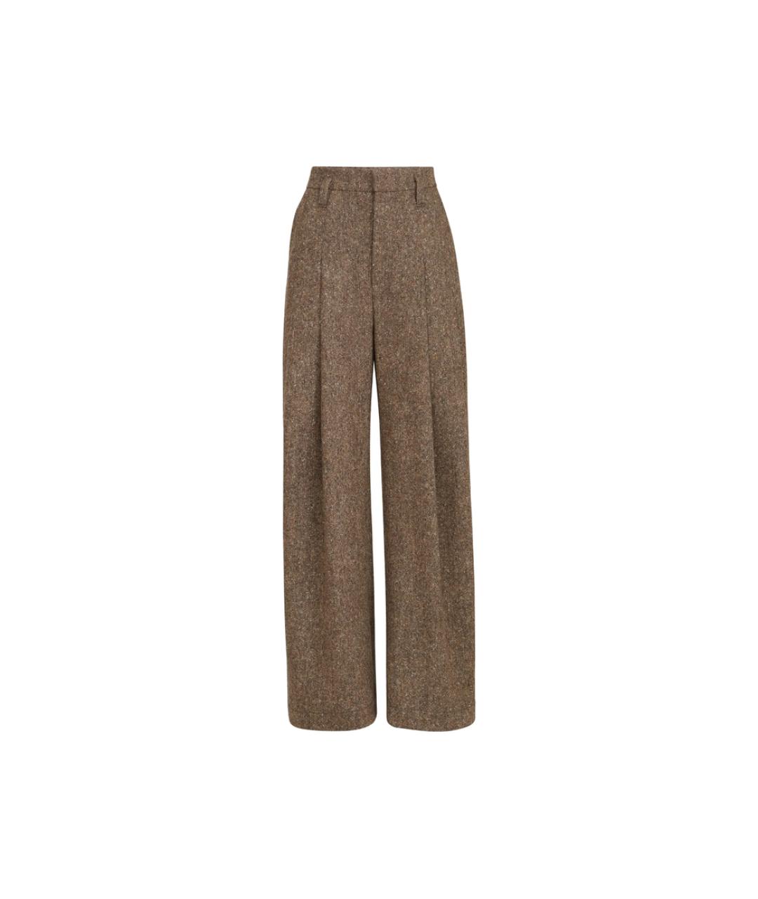 BRUNELLO CUCINELLI Коричневые вискозные брюки широкие, фото 1