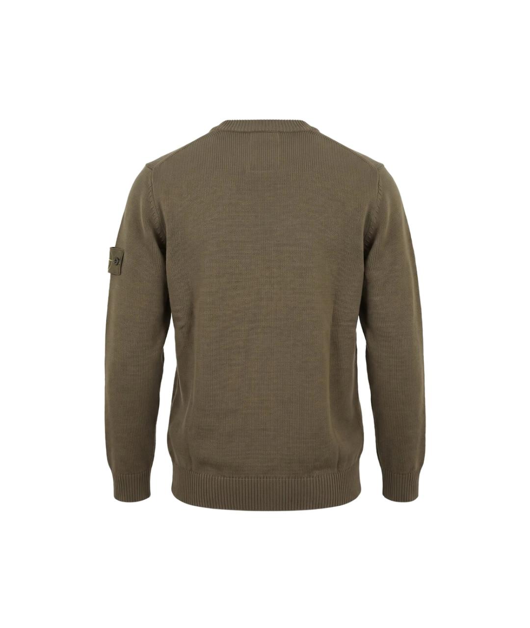STONE ISLAND Коричневый хлопковый джемпер / свитер, фото 2