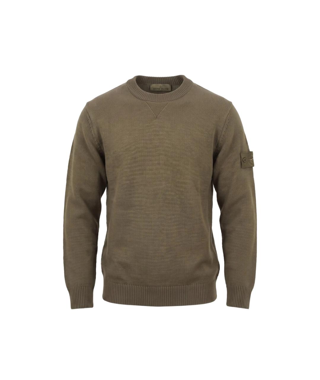 STONE ISLAND Коричневый хлопковый джемпер / свитер, фото 1