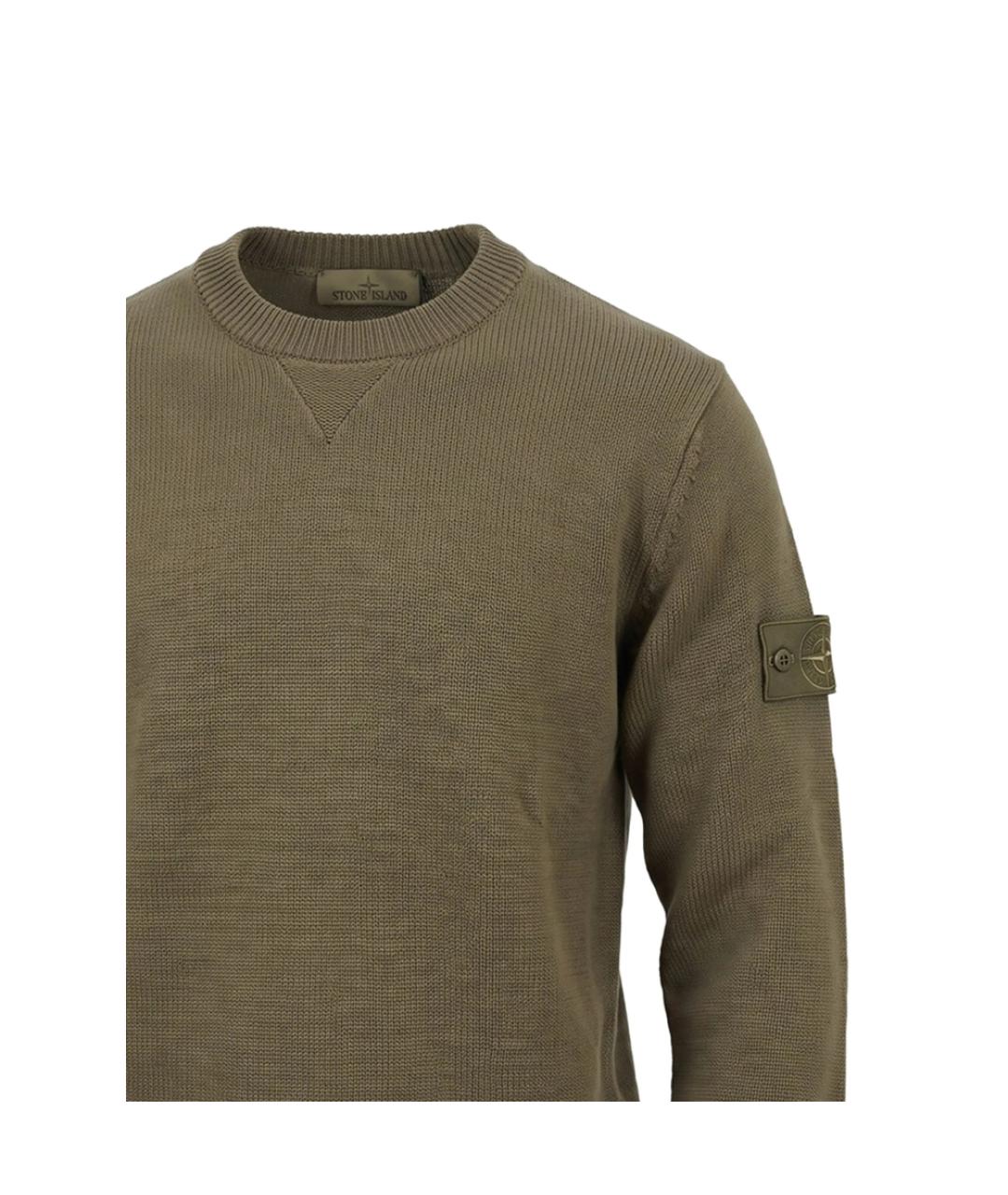 STONE ISLAND Коричневый хлопковый джемпер / свитер, фото 3