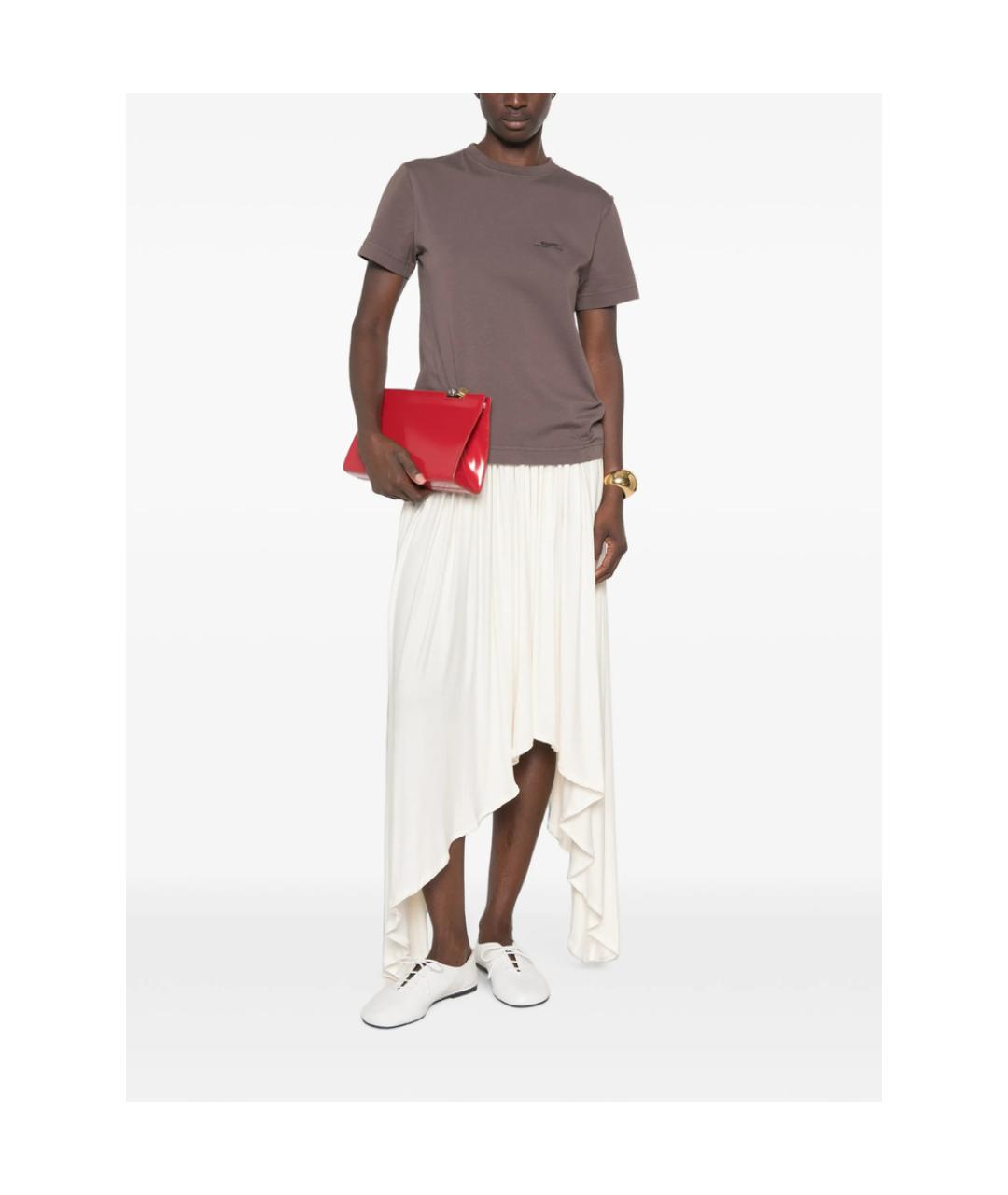 JACQUEMUS Коричневая хлопковая футболка, фото 3