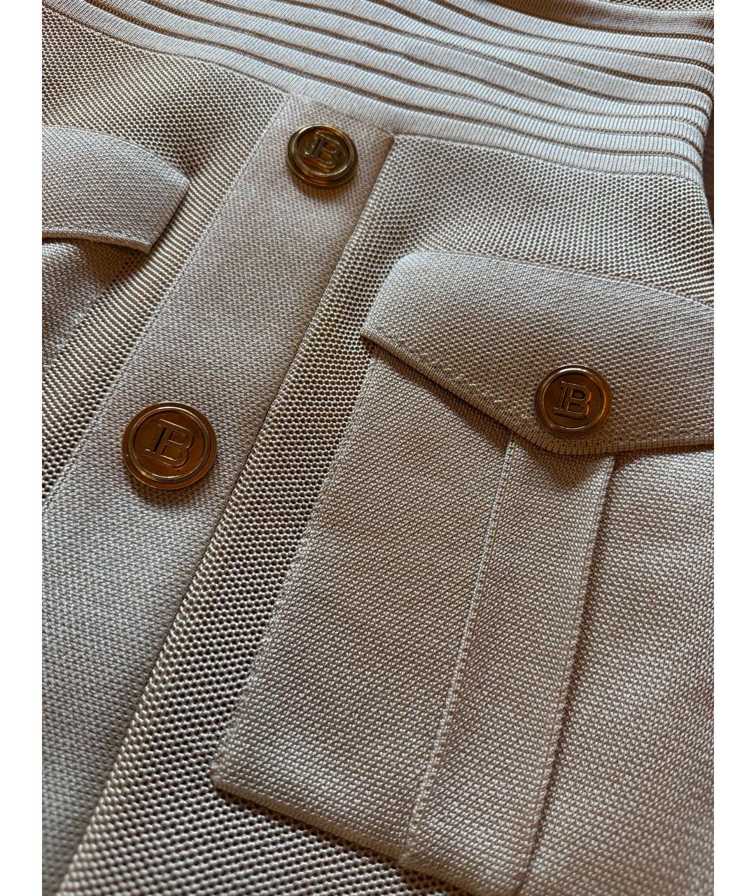 BALMAIN Бежевое вискозное платье, фото 8