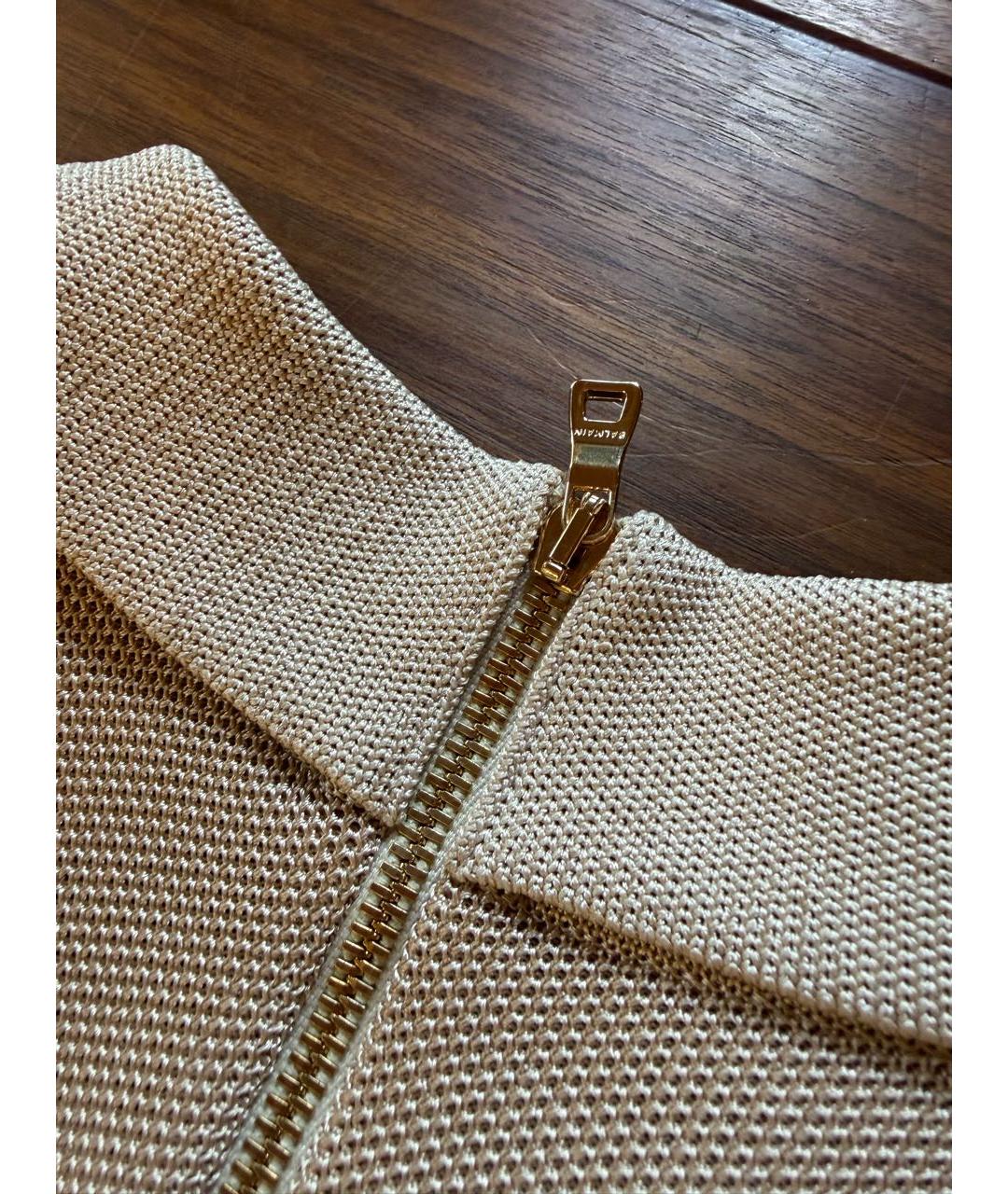 BALMAIN Бежевое вискозное платье, фото 7