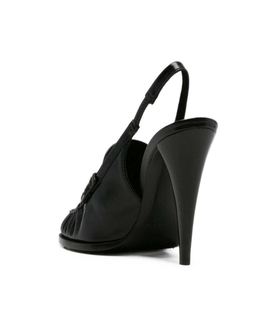 SAINT LAURENT Черные кожаные туфли, фото 2