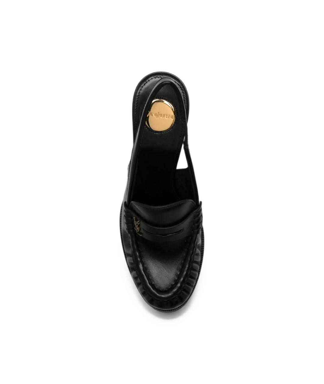 SAINT LAURENT Черные кожаные туфли, фото 4