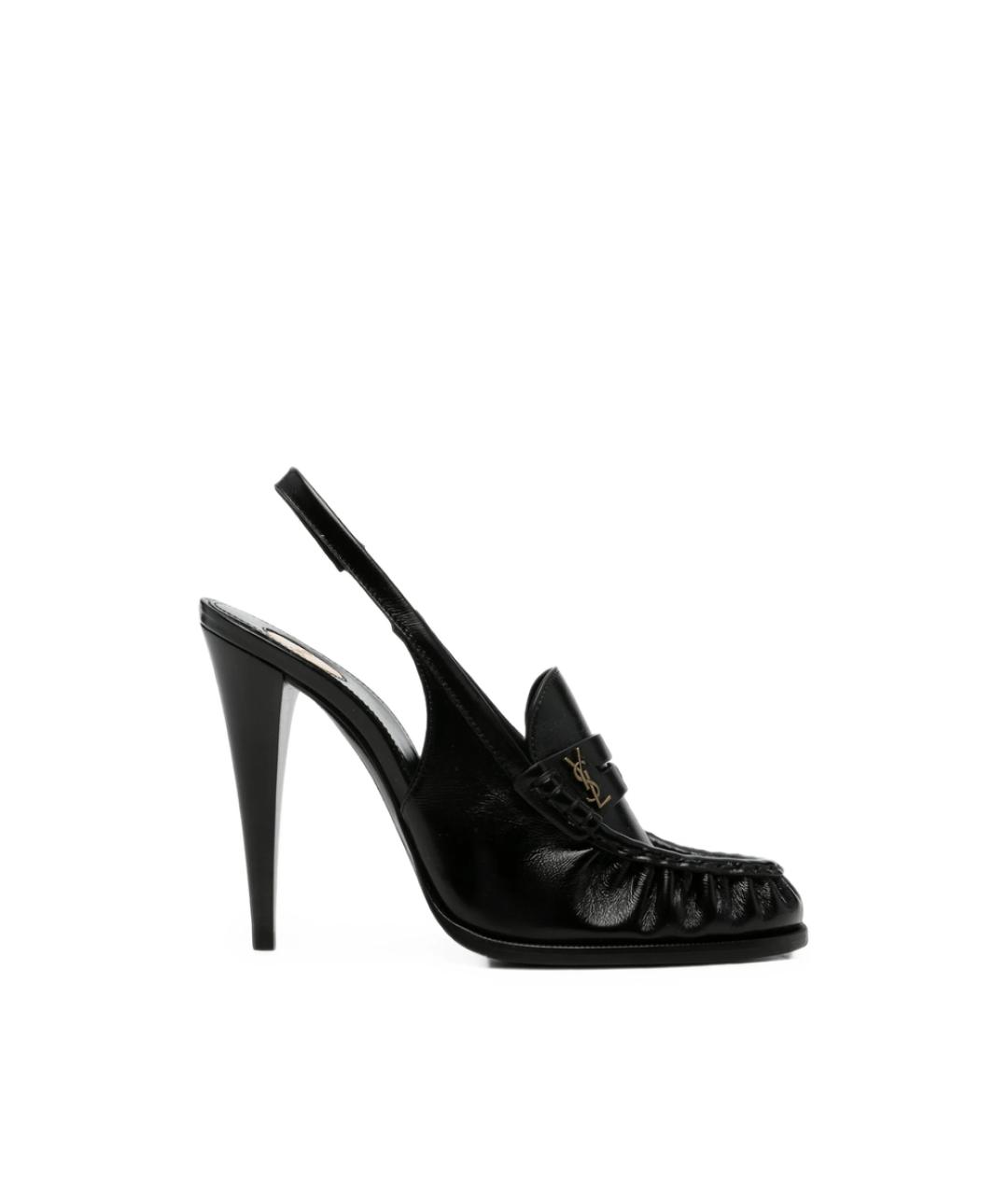 SAINT LAURENT Черные кожаные туфли, фото 1