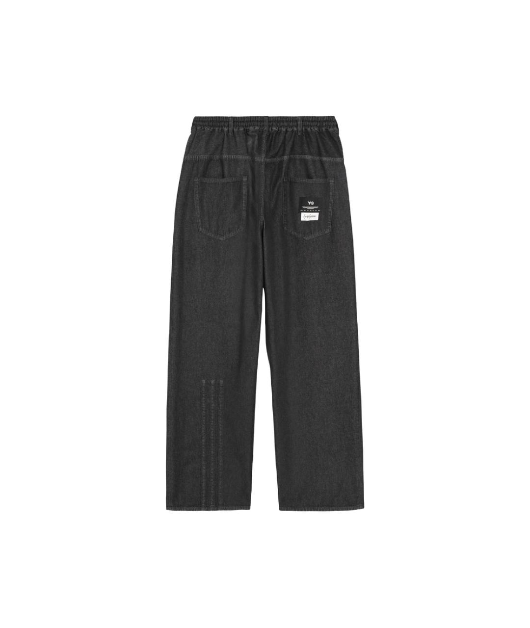 Y-3 Черные хлопковые прямые джинсы, фото 2