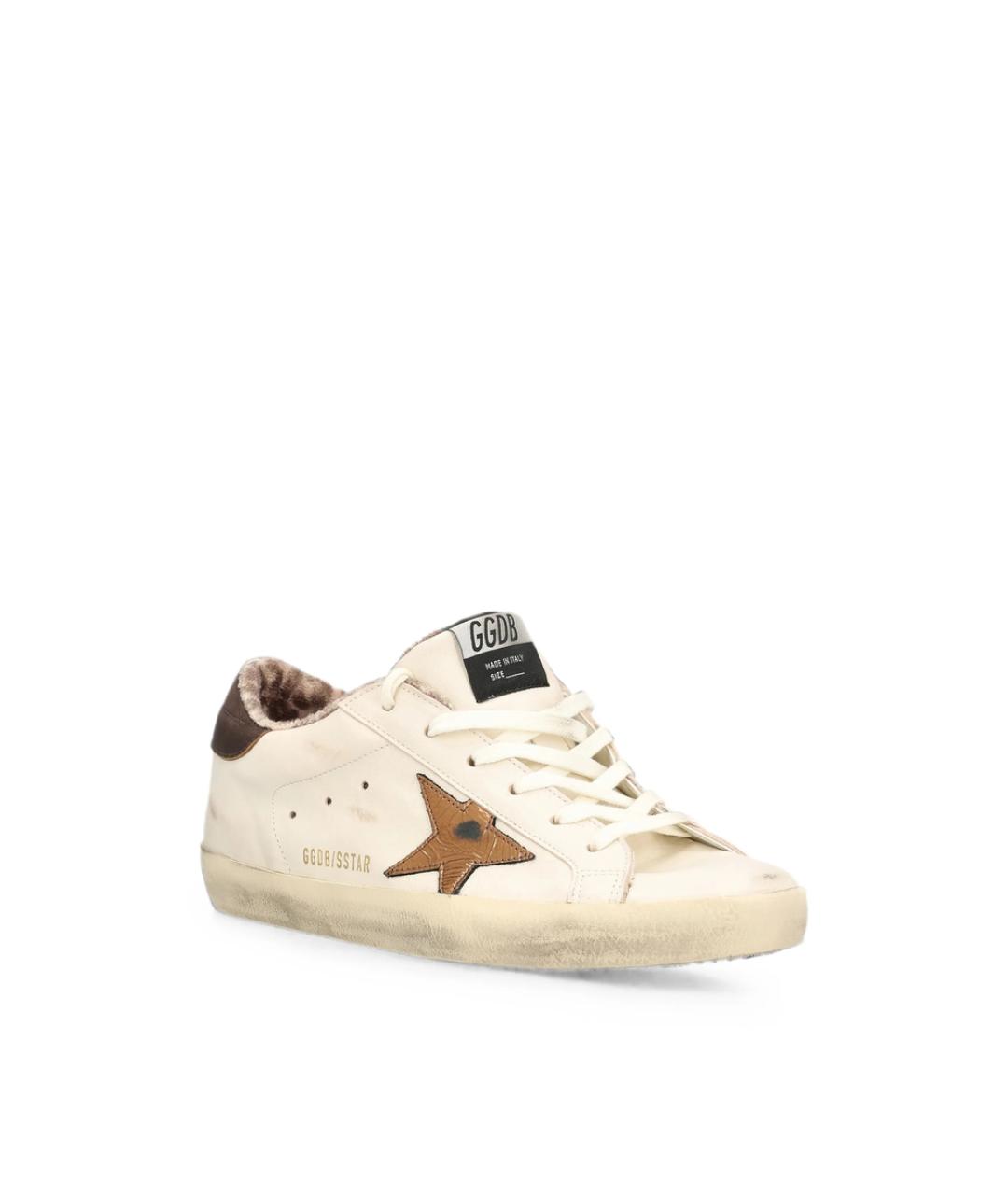 GOLDEN GOOSE Бежевые кожаные кеды, фото 3