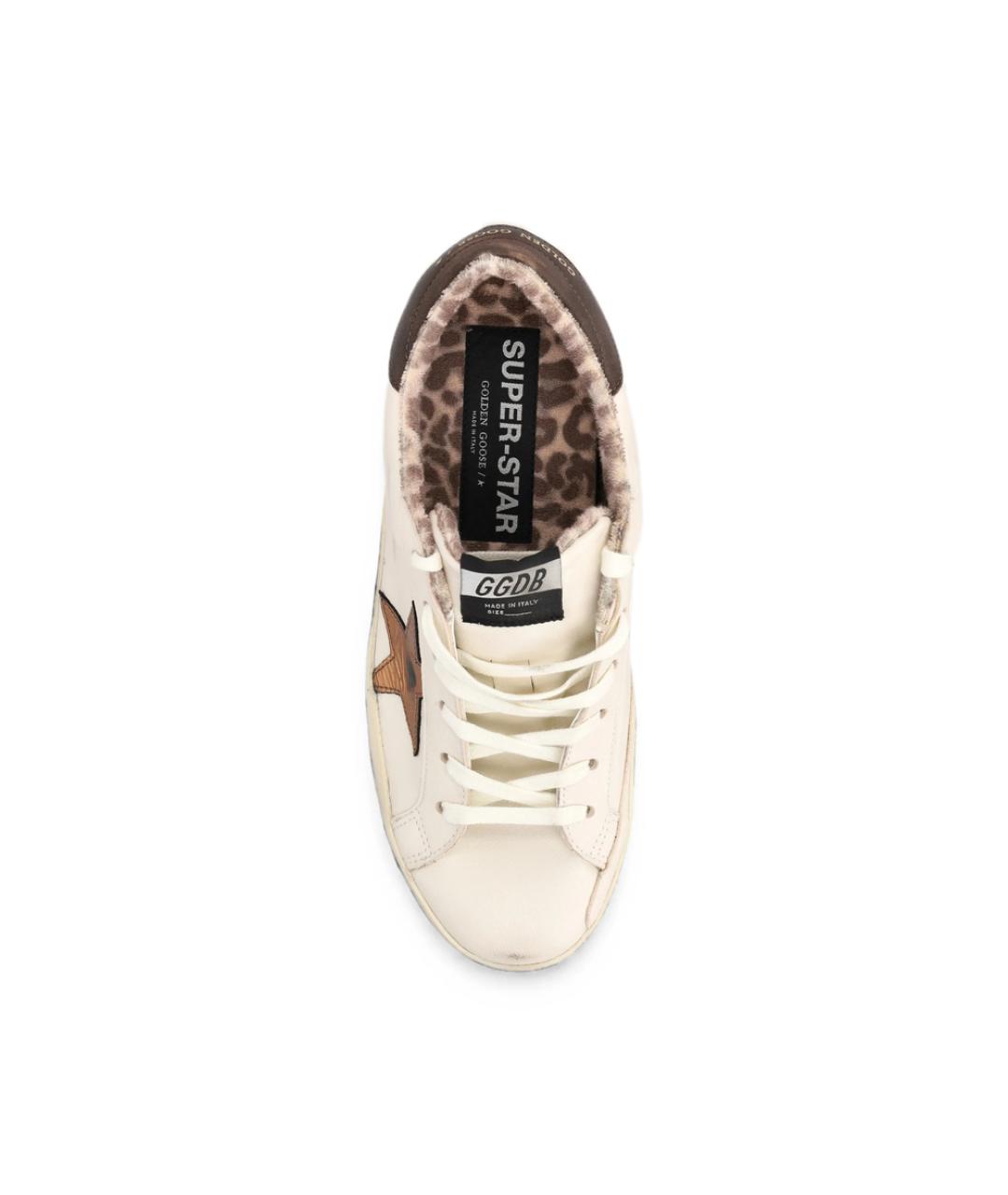 GOLDEN GOOSE Бежевые кожаные кеды, фото 4