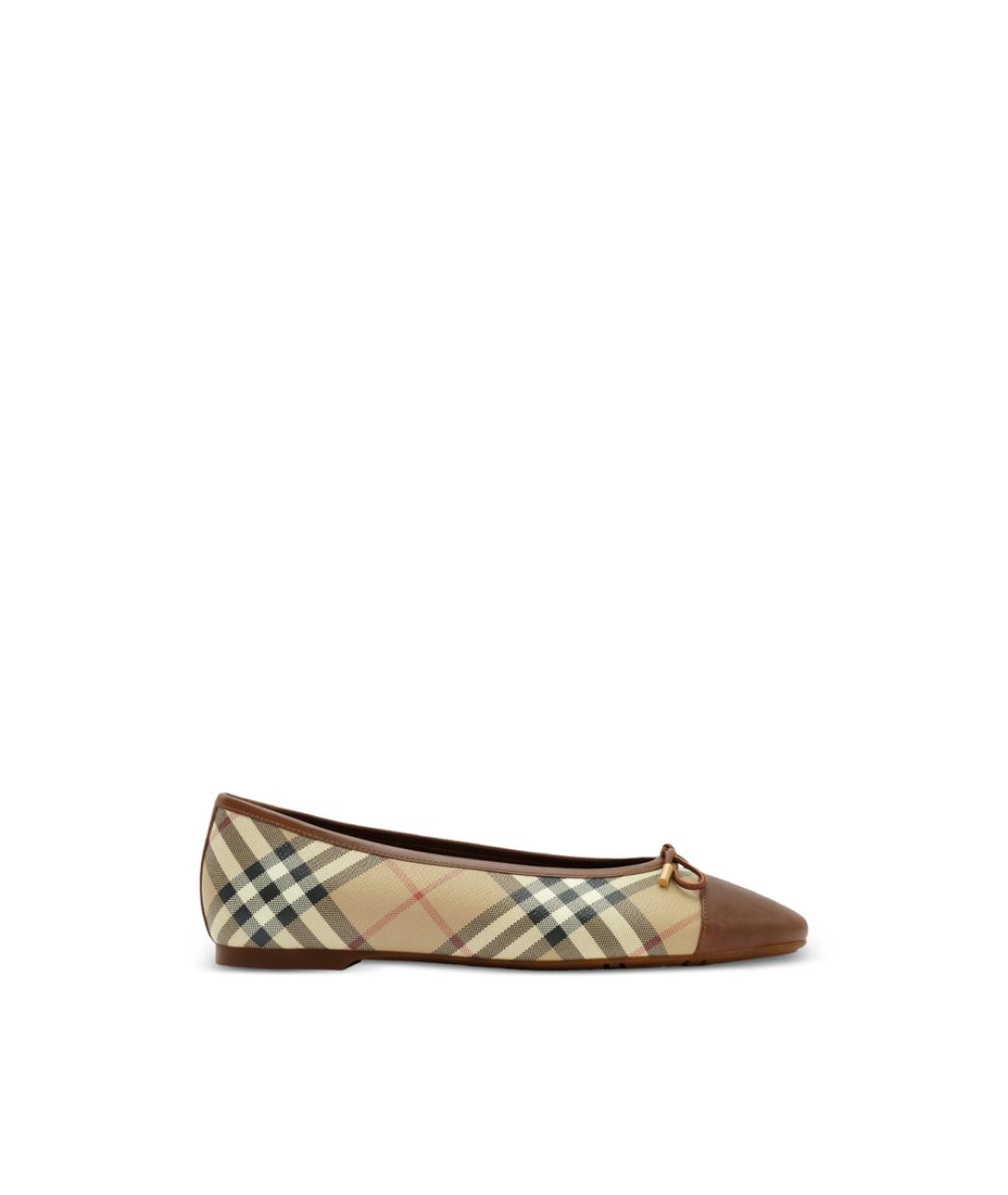 BURBERRY Бежевые балетки, фото 1