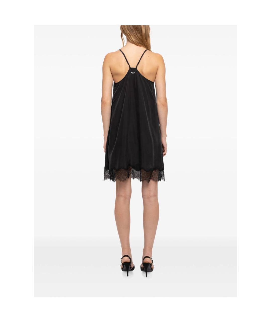 ZADIG & VOLTAIRE Черное шелковое коктейльное платье, фото 5