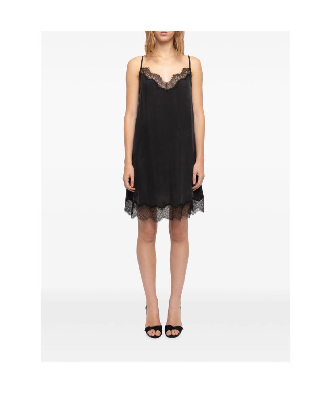 ZADIG & VOLTAIRE Черное шелковое коктейльное платье, фото 4