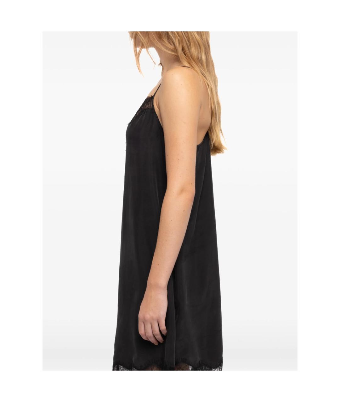 ZADIG & VOLTAIRE Черное шелковое коктейльное платье, фото 3