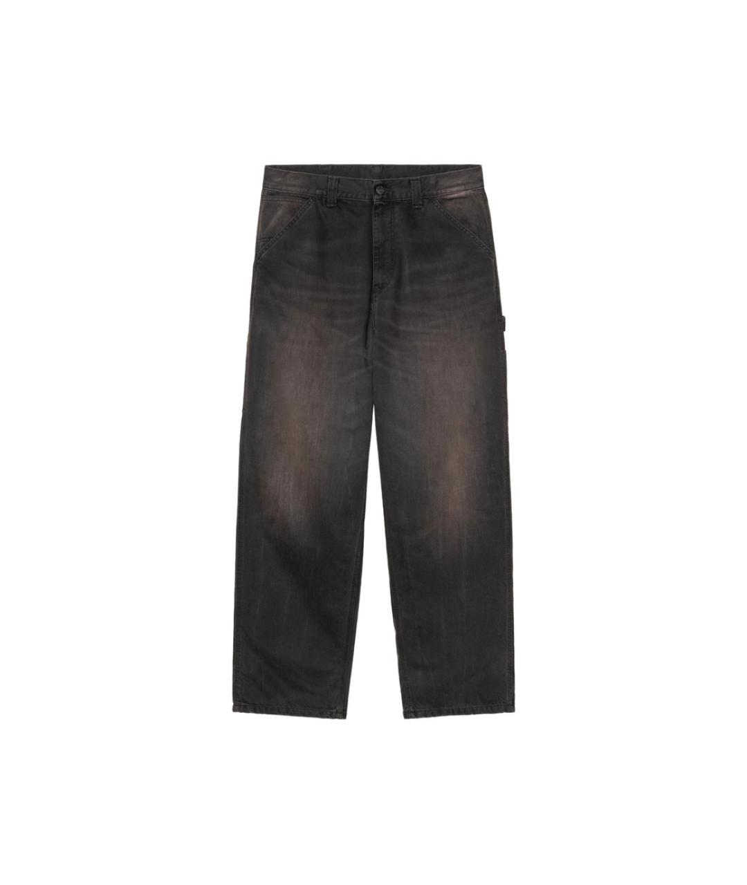 CARHARTT Черные хлопковые прямые джинсы, фото 1