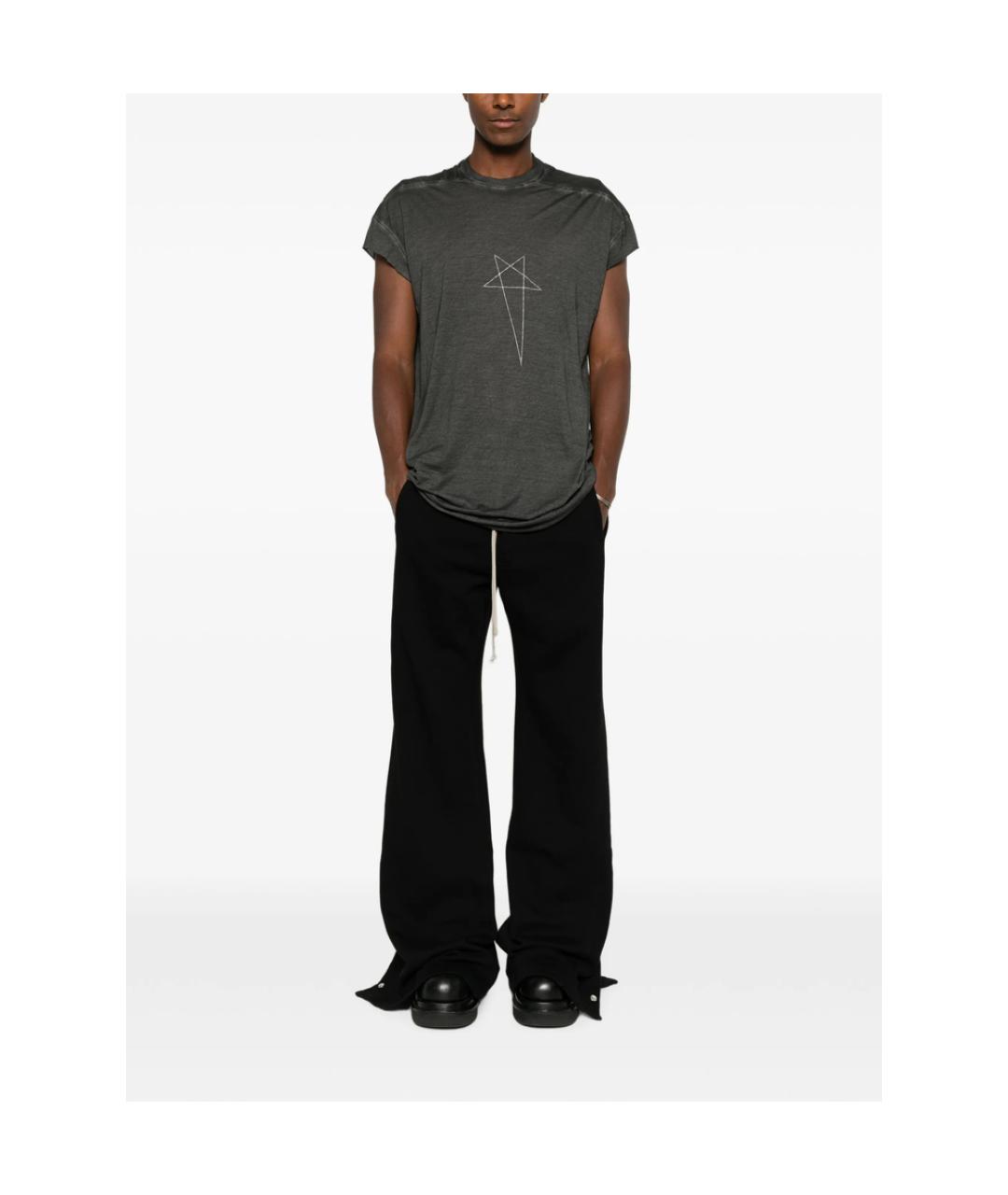RICK OWENS DRKSHDW Черная хлопковая футболка, фото 2