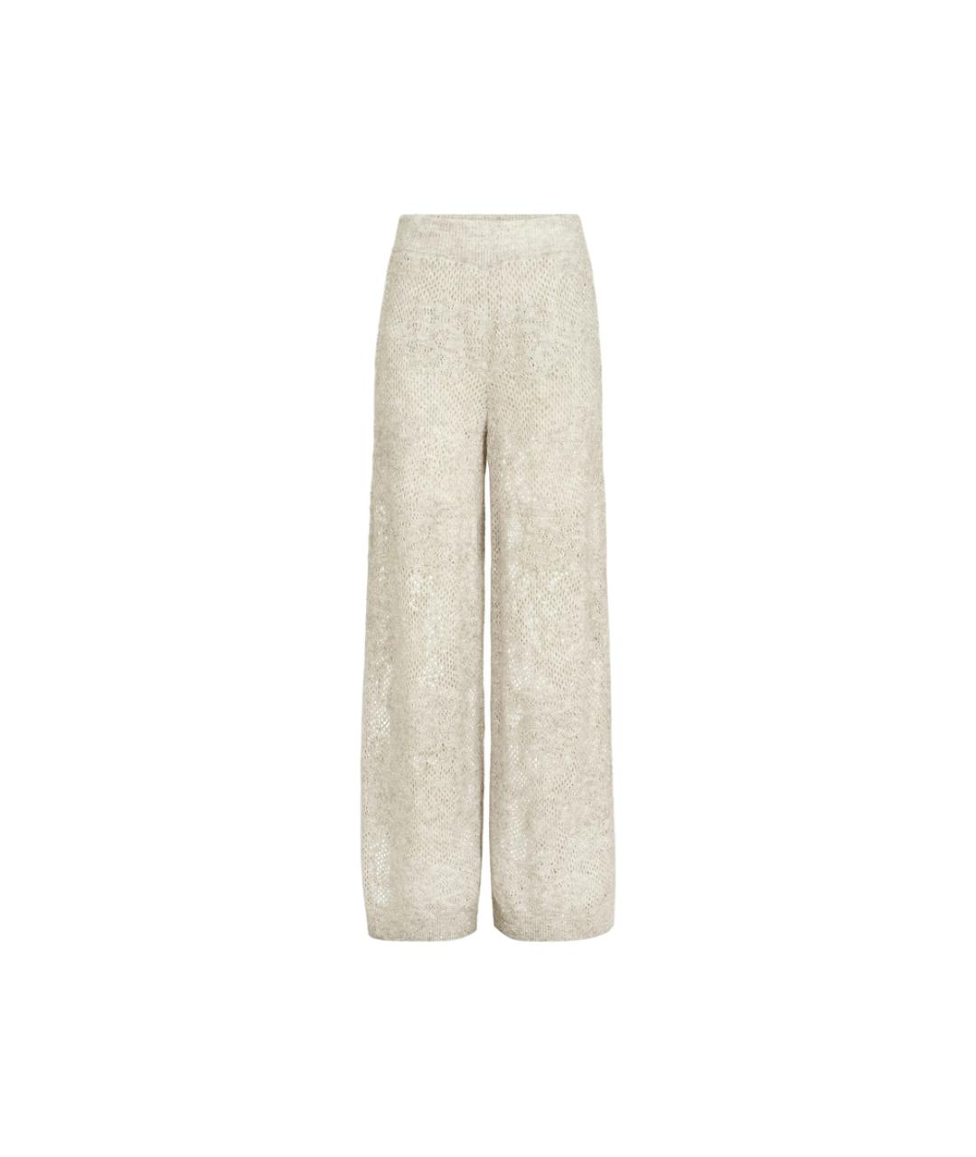 BRUNELLO CUCINELLI Бежевые шерстяные спортивные брюки и шорты, фото 1