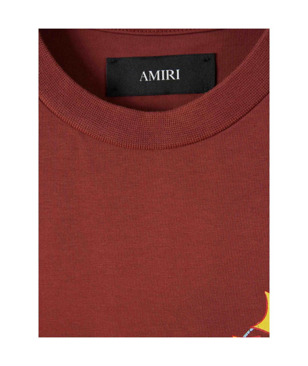 AMIRI Коричневая хлопковая футболка, фото 3