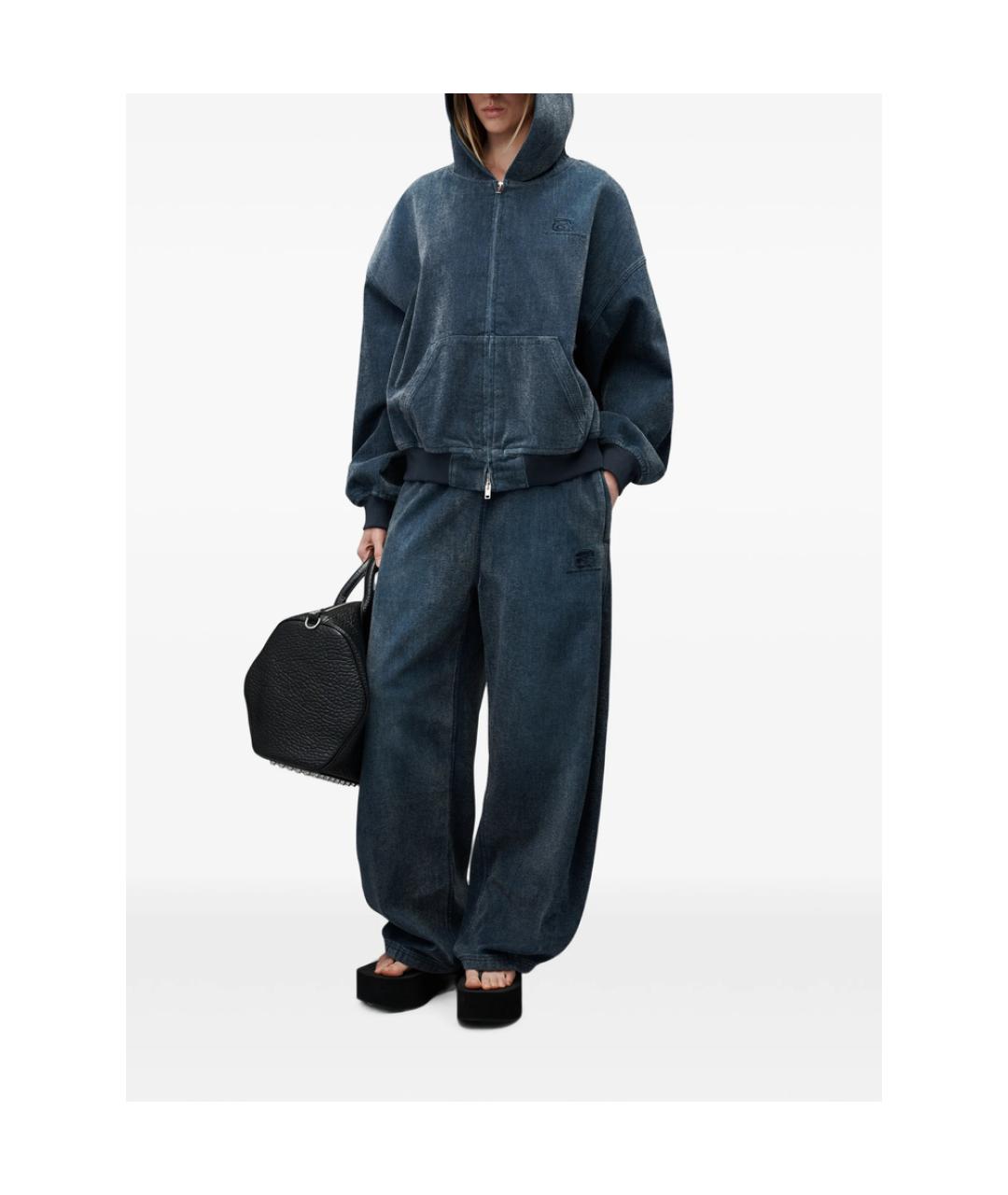 ALEXANDER WANG Синие хлопковые повседневные брюки, фото 4