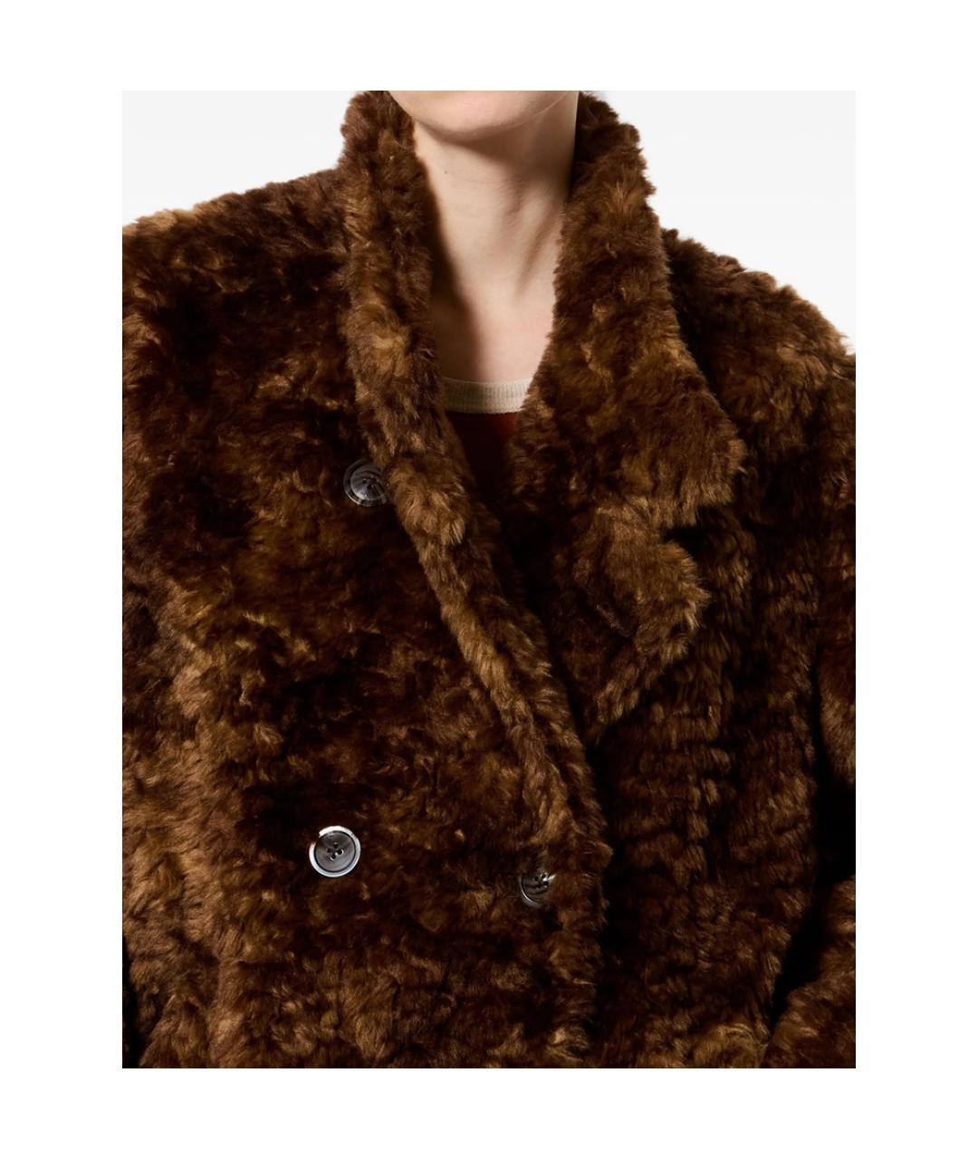 ISABEL MARANT ETOILE Коричневое полиэстеровое пальто, фото 4