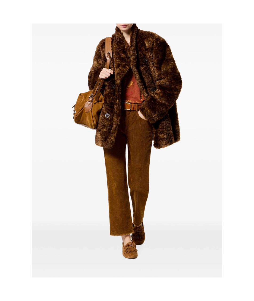 ISABEL MARANT ETOILE Коричневое полиэстеровое пальто, фото 5